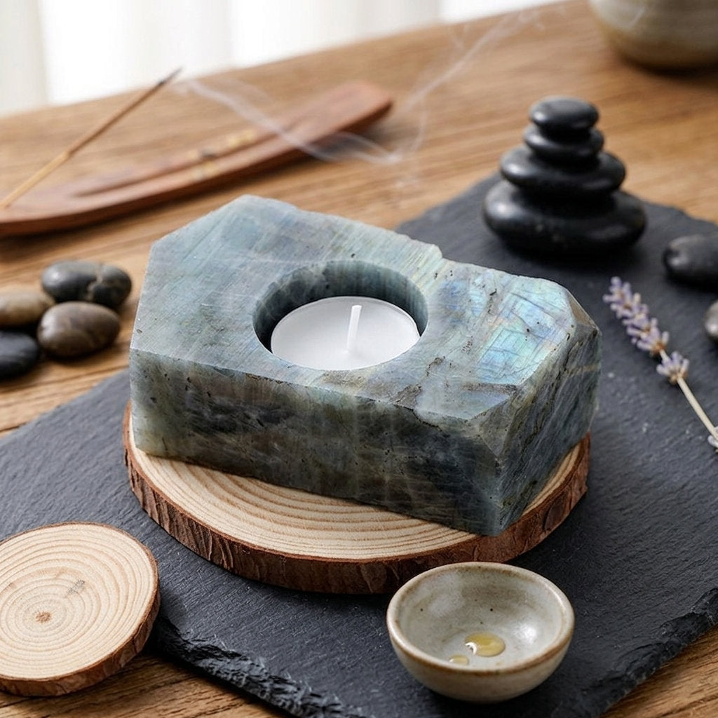 Labradorite candle