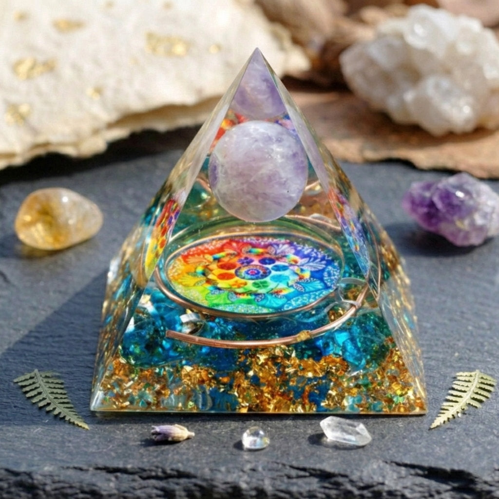 Cosmic Energy Pyramid blue quartz