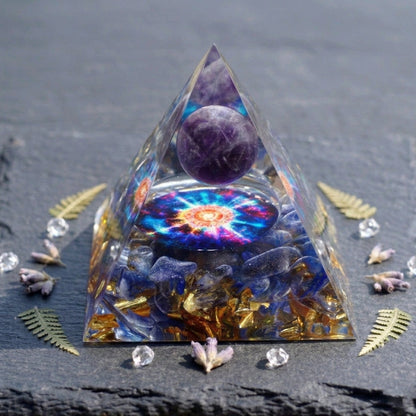 Cosmic Energy Pyramid amethyst lapis lazuli