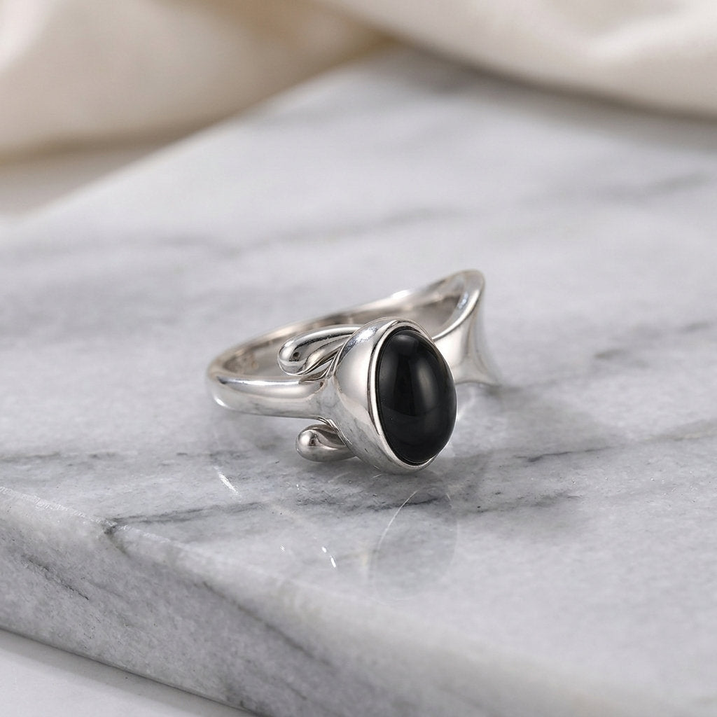 Black Agate Ring