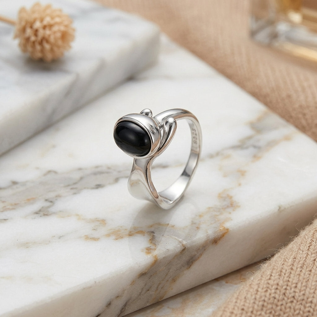Black Agate Ring