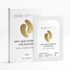 ZenBodyPulse Anti-Age Hydrogel Eye Patches packaging, showing the outer box and an individual patch packet on a clean white background.