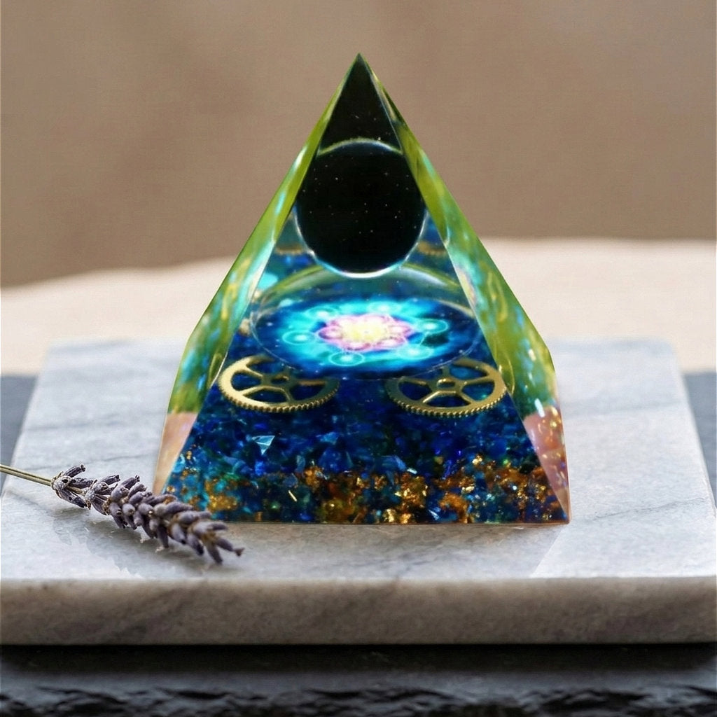 Cosmic Energy Pyramid blue quartz